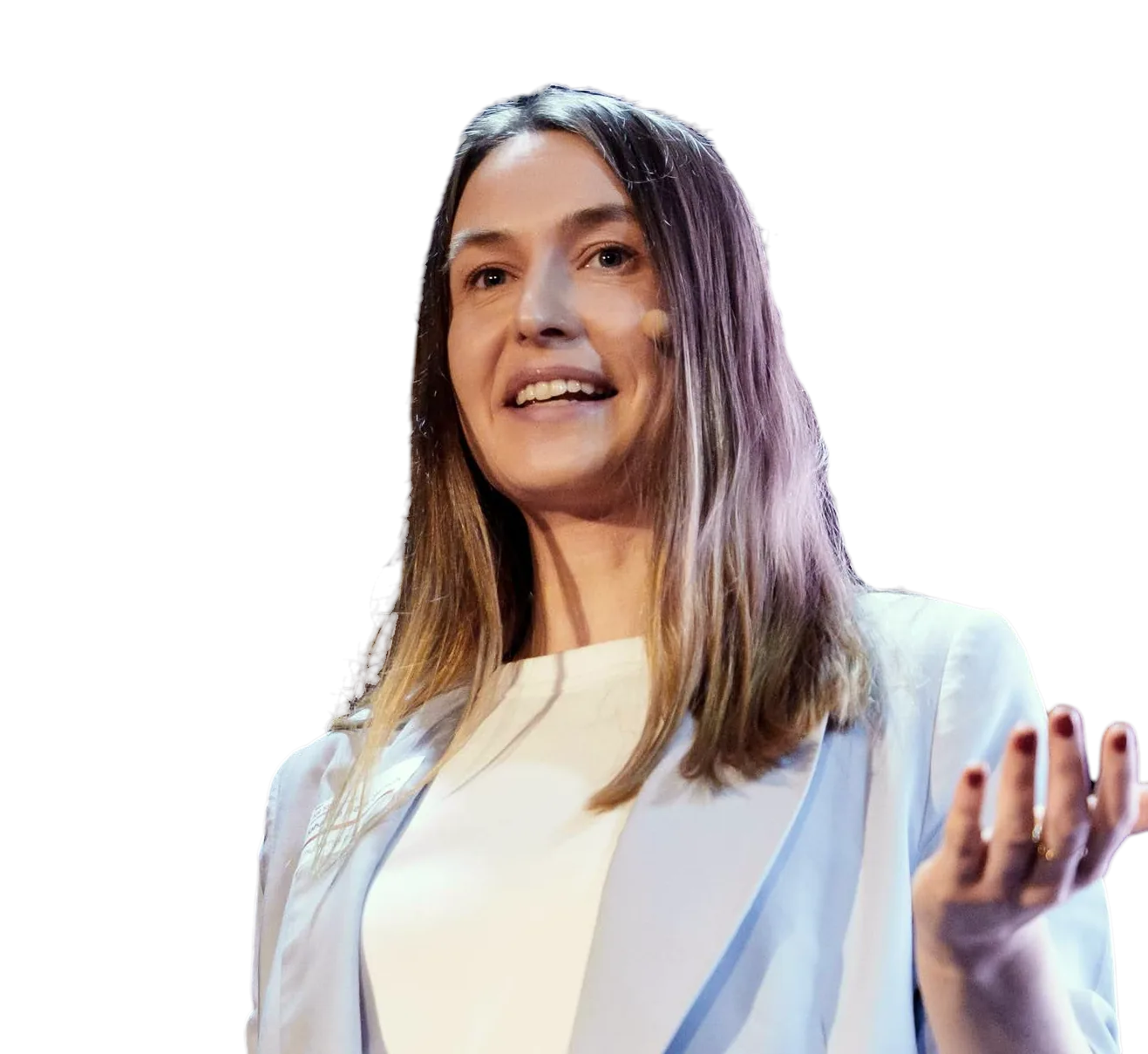 Johanne Heck-Parsch spricht auf einer Bühne